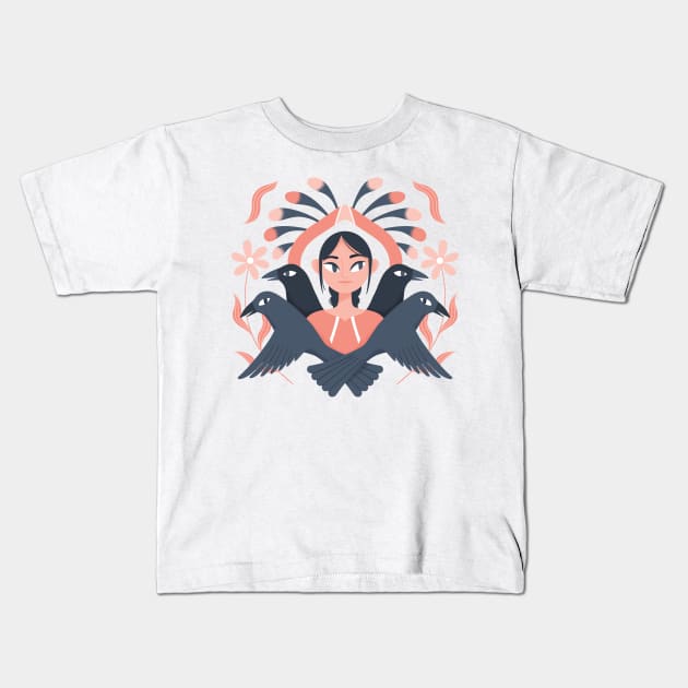 Woman of the Arts - Inuit & Crows Kids T-Shirt by paulineberger